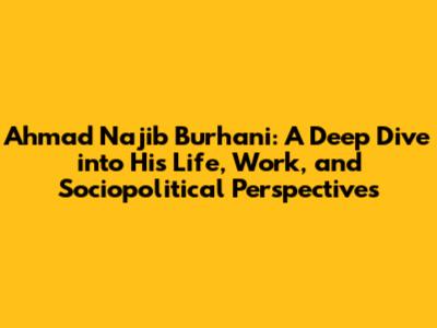 Ahmad Najib Burhani: A Deep Dive into His Life, Work, and Sociopolitical Perspectives