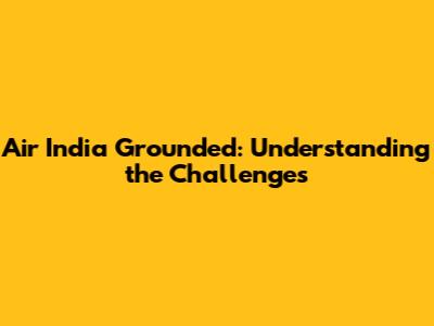 Air India Grounded: Understanding the Challenges