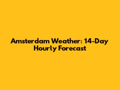 Amsterdam Weather: 14-Day Hourly Forecast