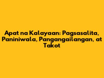 Apat na Kalayaan: Pagsasalita, Paniniwala, Pangangailangan, at Takot