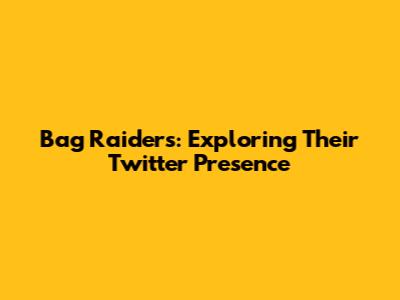Bag Raiders: Exploring Their Twitter Presence