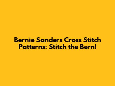 Bernie Sanders Cross Stitch Patterns: Stitch the Bern!