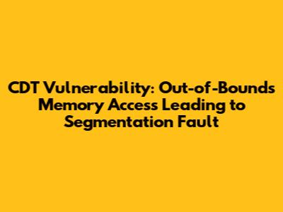 CDT Vulnerability: Out-of-Bounds Memory Access Leading to Segmentation Fault