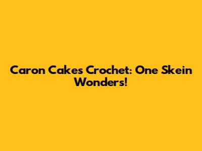 Caron Cakes Crochet: One Skein Wonders!
