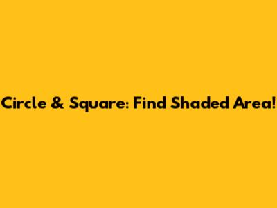 Circle & Square: Find Shaded Area!