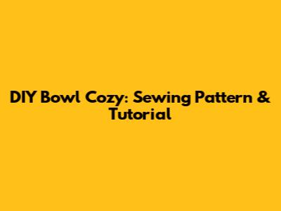 DIY Bowl Cozy: Sewing Pattern & Tutorial