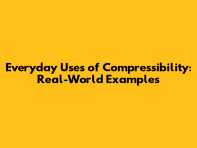 Everyday Uses of Compressibility: Real-World Examples