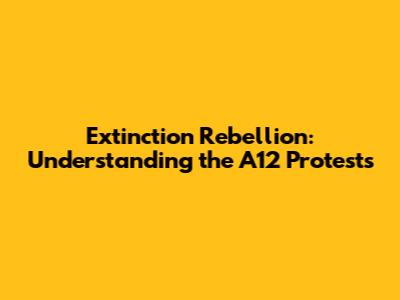 Extinction Rebellion: Understanding the A12 Protests