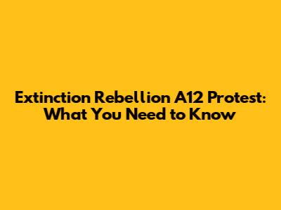 Extinction Rebellion A12 Protest: What You Need to Know