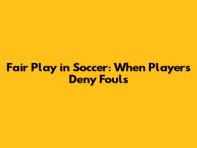 Fair Play in Soccer: When Players Deny Fouls