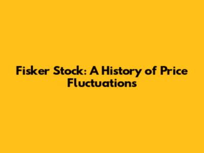 Fisker Stock: A History of Price Fluctuations