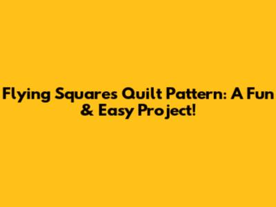 Flying Squares Quilt Pattern: A Fun & Easy Project!