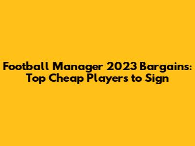 Football Manager 2023 Bargains: Top Cheap Players to Sign