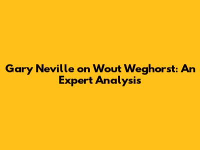 Gary Neville on Wout Weghorst: An Expert Analysis