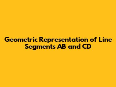 Geometric Representation of Line Segments AB and CD