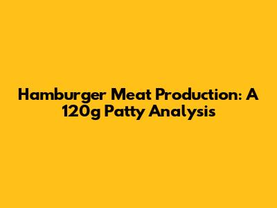 Hamburger Meat Production: A 120g Patty Analysis