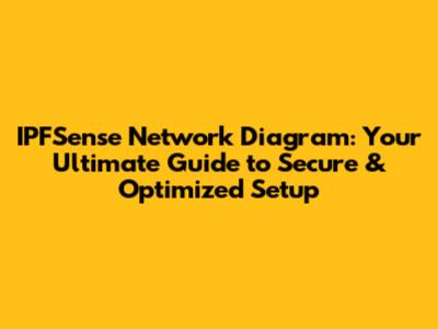 IPFSense Network Diagram: Your Ultimate Guide to Secure & Optimized Setup