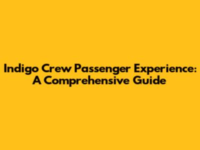 Indigo Crew Passenger Experience: A Comprehensive Guide
