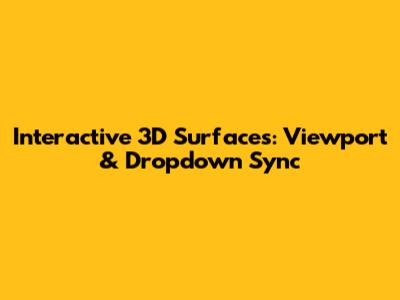 Interactive 3D Surfaces: Viewport & Dropdown Sync