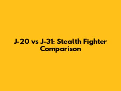 J-20 vs J-31: Stealth Fighter Comparison