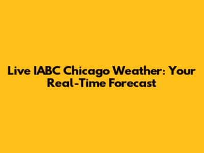 Live IABC Chicago Weather: Your Real-Time Forecast