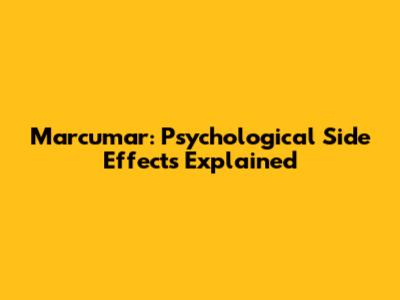 Marcumar: Psychological Side Effects Explained