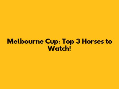 Melbourne Cup: Top 3 Horses to Watch!