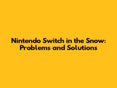 Nintendo Switch in the Snow: Problems and Solutions