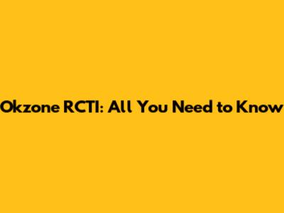 Okzone RCTI: All You Need to Know