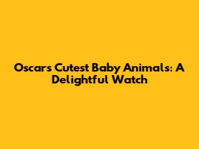 Oscars' Cutest Baby Animals: A Delightful Watch