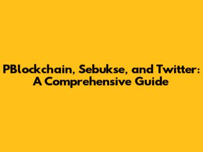 PBlockchain, Sebukse, and Twitter: A Comprehensive Guide