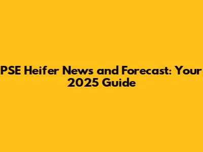 PSE Heifer News and Forecast: Your 2025 Guide
