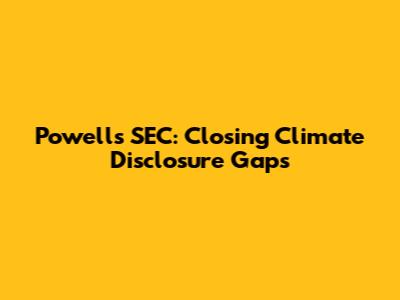 Powell's SEC: Closing Climate Disclosure Gaps