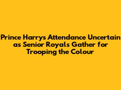 Prince Harry's Attendance Uncertain as Senior Royals Gather for Trooping the Colour