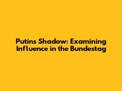 Putin's Shadow: Examining Influence in the Bundestag
