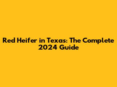 Red Heifer in Texas: The Complete 2024 Guide