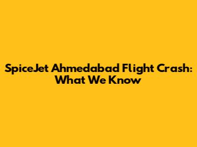 SpiceJet Ahmedabad Flight Crash: What We Know