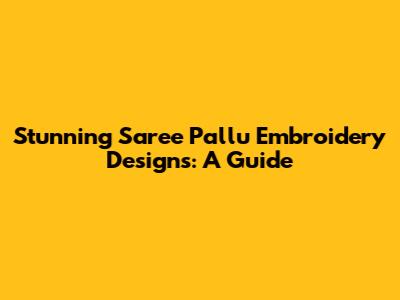 Stunning Saree Pallu Embroidery Designs: A Guide