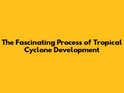 The Fascinating Process of Tropical Cyclone Development