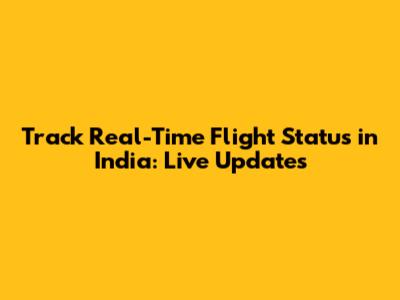 Track Real-Time Flight Status in India: Live Updates