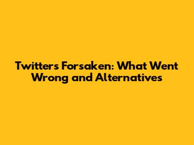 Twitter's Forsaken: What Went Wrong and Alternatives