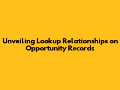 Unveiling Lookup Relationships on Opportunity Records