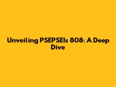 Unveiling PSEPSEI's 808: A Deep Dive