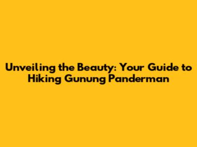Unveiling the Beauty: Your Guide to Hiking Gunung Panderman