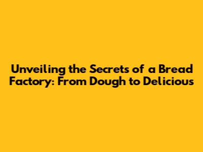 Unveiling the Secrets of a Bread Factory: From Dough to Delicious