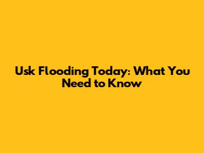 Usk Flooding Today: What You Need to Know