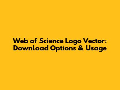 Web of Science Logo Vector: Download Options & Usage