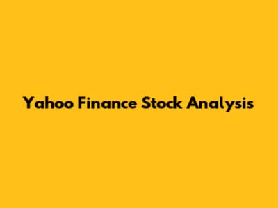 Yahoo Finance Stock Analysis